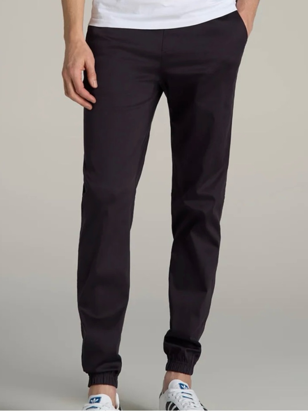 Men’s Big & Tall Casual Fabric Jogger in 98% Cotton Black Pockets Like New